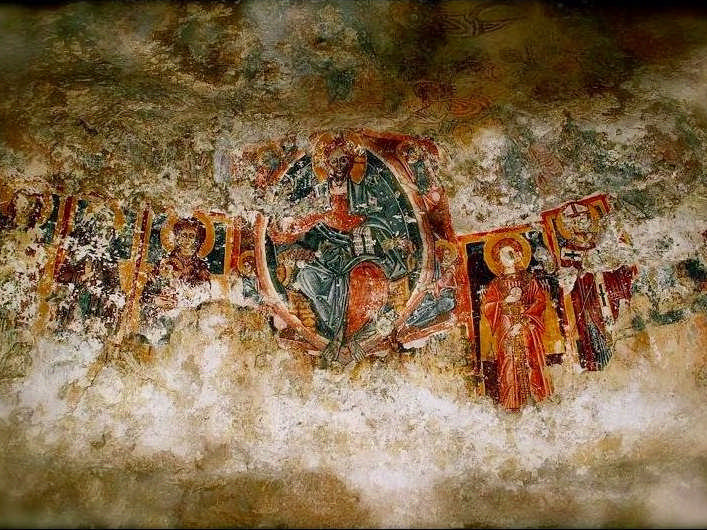 Cristo Pantocratore Affresco della Chiesa rupestre di San Nicolò Inferiore
